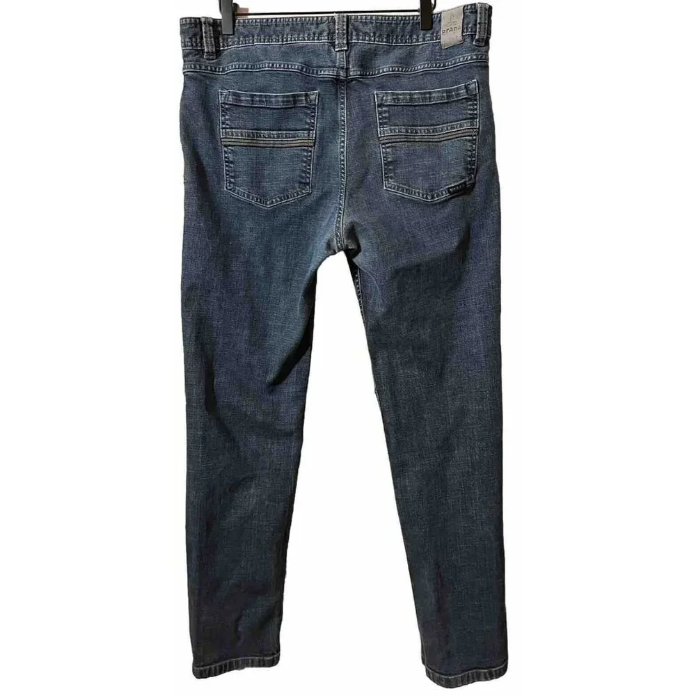 PrAna Men's Size 36 Slim Fit Blue Denim Casual Jeans 36" x 31" - Picture 4 of 6